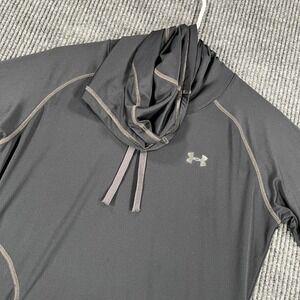 Under Armour Pullover Womens Medium Black Long Sleeve Semi Fitted Hooded Active